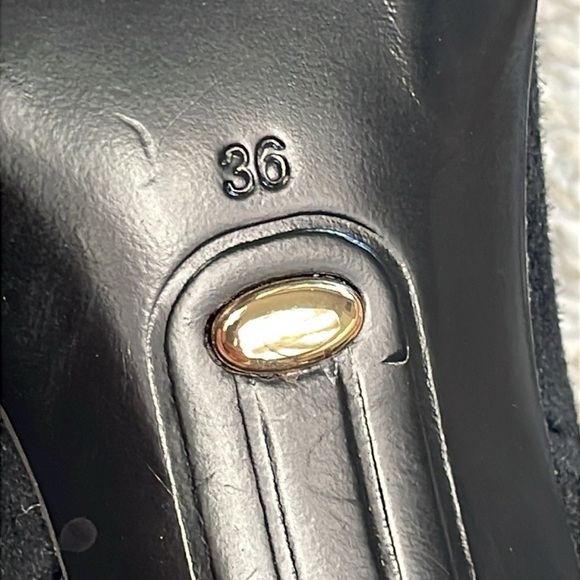 New Stella Luna Silver Glitter Cap Toe Sling Back Heels Black Sz 36 - Picture 11 of 14